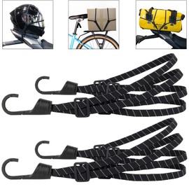Aibeli Motorcycle Luggage Straps, Bike Rack Straps, Bungee Cords with Hooks, Bungee Straps with Hooks, Bundy Cord with Hooks, Elastic Straps with Hooks (2 Strips (Reflective effect), 60cm)