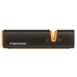 Fiskars Affilalama per asce e coltelli, Mola in ceramica/Scatola in plastica rinforzata con fibra di vetro, Nero/Arancione, Xsharp, 1000601
