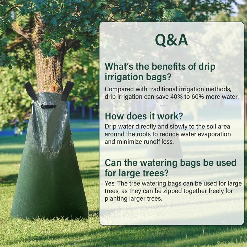 Toriexon 5 Pack Tree Watering Bags, 20 Gallon Slow Release