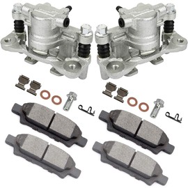 SCITOO Rear Left & Right Brake Kit [4] Brake Pads [2] Brake Disc Calipers w/Bracket Compatible With 2011-2014 for Chrysler for 200,2007-2010 for Chrysler for Sebring,2008-2014 for Dodge for Avenger