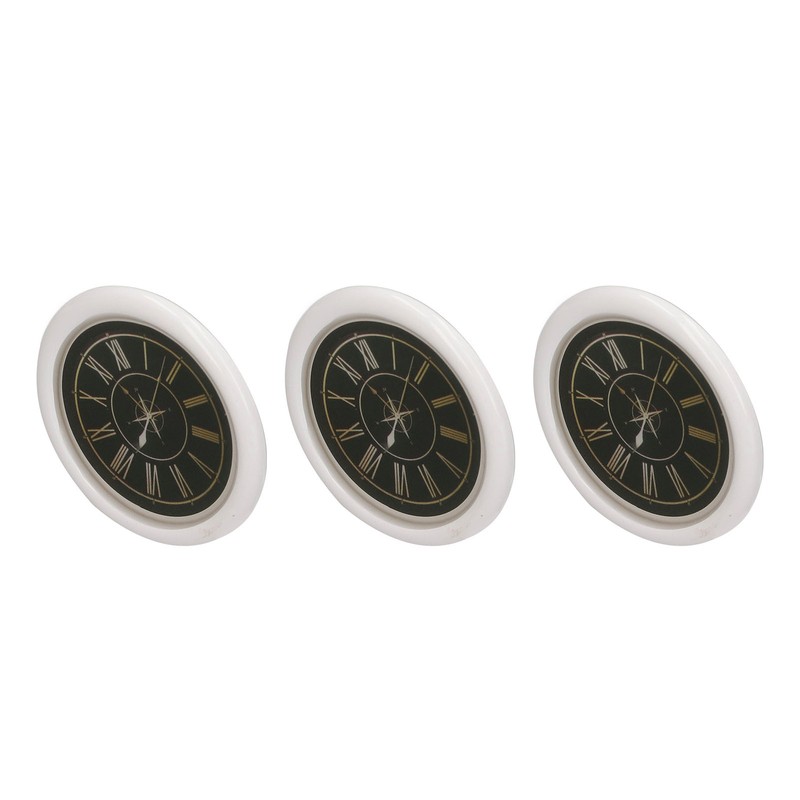3 PCS Dollhouse Wall Clock 1:12 Dollhouse Miniature Round Wall