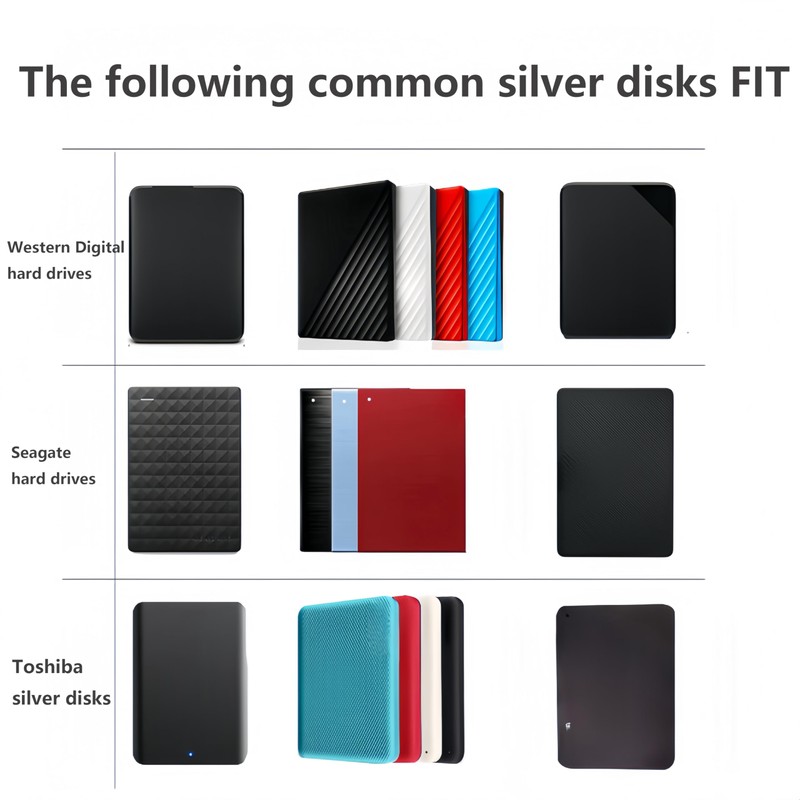 2.5 Inch External Hard Drive Case Shockproof Hard Shell Black