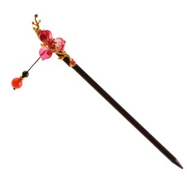 Mikinona Elegant Hair Bun Pin Chinese Wooden Hairpin Dangle Flower Hair Stick Styling Tool Suitable for Wedding Party Night Out
