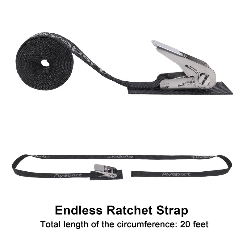 Ayaport Stainless Steel Ratchet Tie Down Straps Endless 20' Heavy