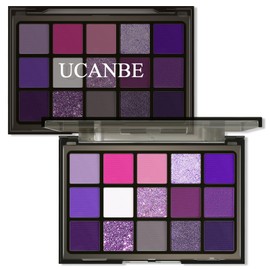 UCANBE Paleta de Maquillaje de Sombra de Ojos Morada, 15 Colores Oscuros Smokey Shimmer Mate Metálico Brillo Paleta de Sombra de Ojos, Violeta...     