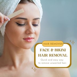 MOOM Express - Tiras de cera listas para usar para depilación - Línea de bikini y tiras de cera facial - Tiras de cera para mujeres con manzanilla y l