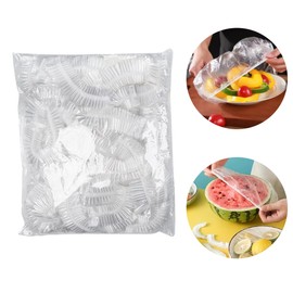 LannuMet 200pcs Plastic Bowl Covers Plastic Wrap for Food Elastic Bowl Covers,Food Fresh Keeping Cover,Disposable Shower Caps for Sourdough Bread,BPA Free