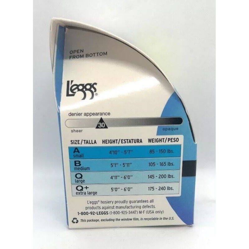 L'eggs Sheer Energy Control Top Sheer Tights Medium Support Leg