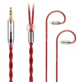 NICEHCK RedAg 4N Monocrystalline Sterling Silver Earphone Re-Cable, High Conductivity Copper Shielding Layer, 2nd Generation Sterling Silver Cable, 0.78, 2Pin, 0.17 inch (4.4 mm) Plug, Metal