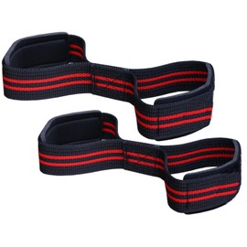 Figure 8 Lifting Straps Pair - Wrist Straps For NonSlip Weightlifting - Neoprene Padded Cotton Straps Increase Lifting Capacity With Secrue Grip and Extra Wrist Support(Red)
