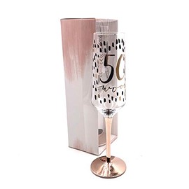 Hotch Potch 50th Birthday Luxury prosecco Champagne Flute Glass Gift Boxed