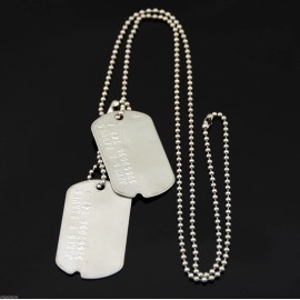 James B Barnes "Bucky" Stainless Steel Military Dog Tags Cosplay Costume Prop