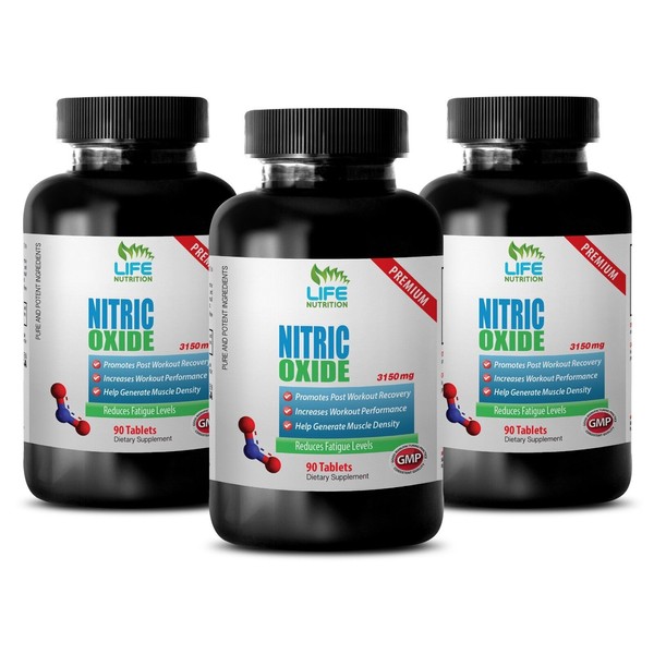 natural workout supplement - Nitric Oxide 3150mg - increase vascular function 3B