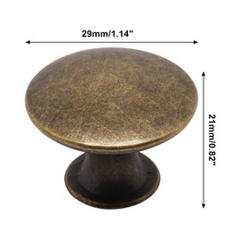 SWZHAI 8 Pcs Antique Brass Cabinet Knobs, Round Dresser Knob Kitchen Drawer Knobs, Single Hole Cupboard Door Knob Dresser Drawer Pulls Handles