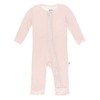 KicKee Pants Solid Muffin Ruffle Coverall with Zipper (Macaroon with