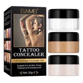 Kit Doble Cancelador Tatuaje Alta Cobertura Impermeable Neutra