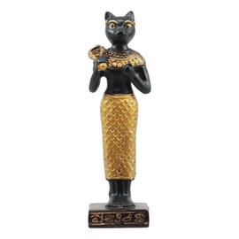 Ebros Egyptian Classical Deities Miniature Figurine Gods of Egypt Dollhouse Miniature Statue Legends of Ancient Egypt Educational Sculpture Collectible (Bastet Goddess of The Home Human Form)
