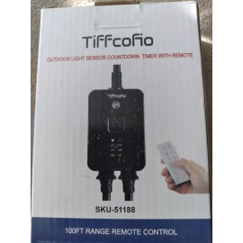 TiFFCOFiO 51188 Outdoor Light Sensor Timer Outlet.