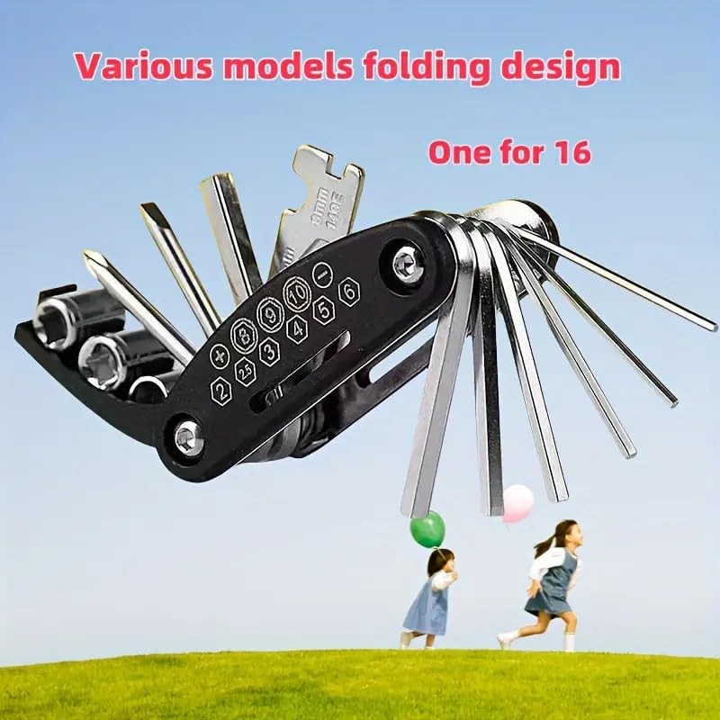 16-in-1 Folding Socket Wrench & Screwdriver Set - Portable, Multifunctional