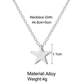 TseenYi Bohemian Star Necklace Choker Silver Star Pendant Necklace Minimalist Clavicle Necklace Chain Jewelry for Women and Girls (Silver)