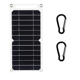 Portable Solar Panel, 6W 5V USB Charging Board with Carabiners, Outdoor Phone Charger for Hiking and Backpacking