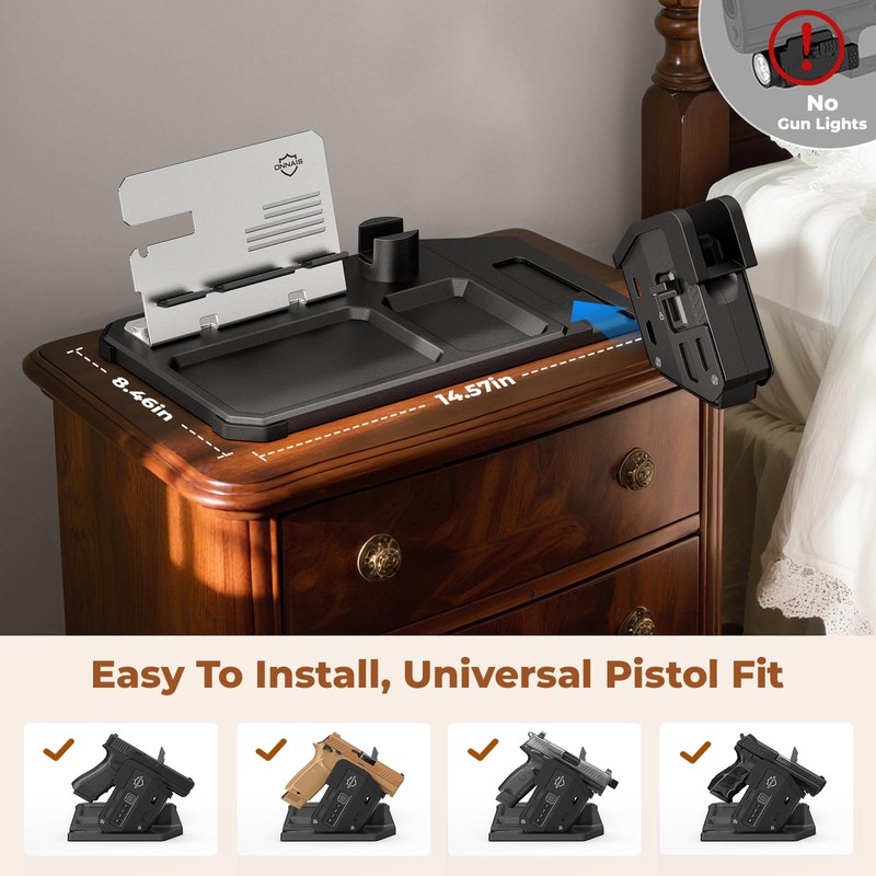 ONNAIS Gun Rack Trigger Lock - Detachable One-Hand Quick-Access Pistol