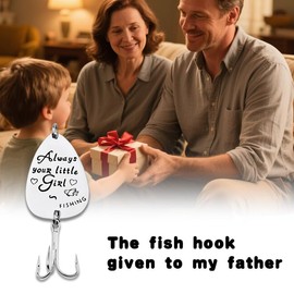 Sudaporn Fathers Day Gift for Dad Father Daddy Gifts from Daughter Fisherman Birthday Gifts for Husband Hubby Fishing Lovers Gift from Wife Women Always Your Little Girl Fishing Lure Hook