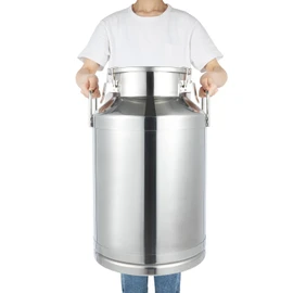 Milk Can, 60 Liter Milk Jug - Durable Stainless Steel, Easy Pour Spout Leak-Proof Design for Fresh Milk Storage - Ideal for Home, Kitchen, Dairy Use (60L)