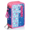 Astuccio 3 Scomparti Seven, Flying Dreams, Blu, Completo di Matite,