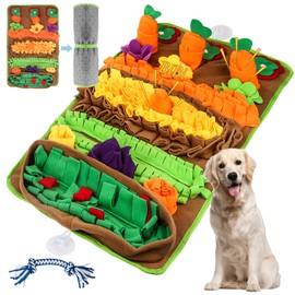 Snuffle Mat for Dogs Large Breed, 32'' X 20'' Sniff Mat for Dogs Slow Eating and Treats Mind, Enrichment Digging Toys for Dogs Mental Stimulation & Encourages Natural Foraging Skills (Green-Yellow)