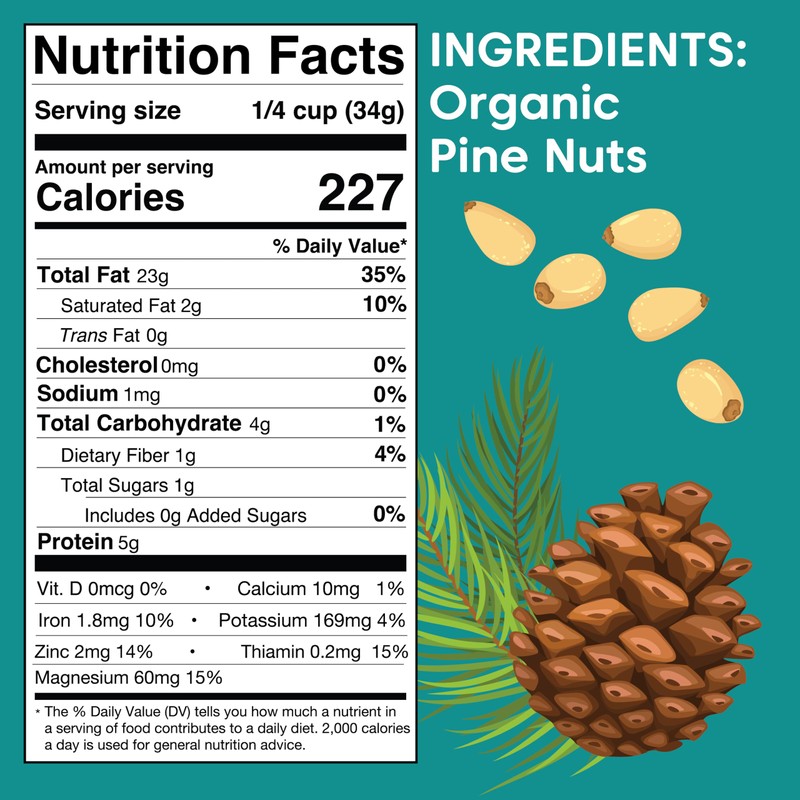 Wilderness Poets, Organic Pine Nuts, Fresh, Sweet, Creamy & Buttery