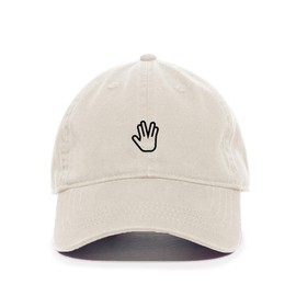 Vulcan Salute Embroidered Baseball Cap Cotton Adjustable Dad Hat Putty