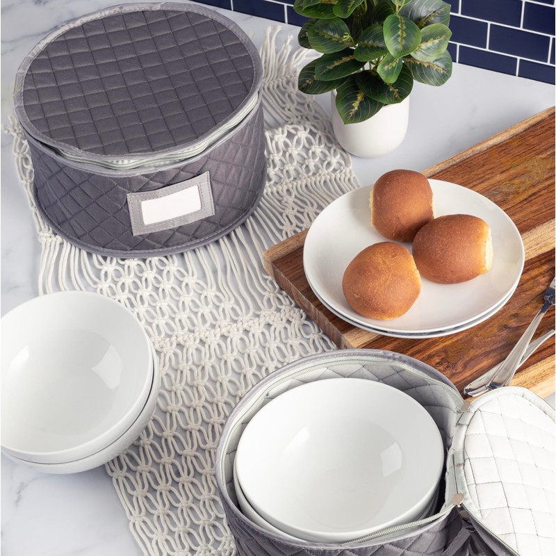 Fine China Storage - Set of 4 Quilted Cases for