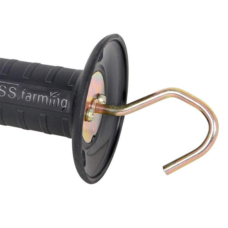 VOSS.farming 5 x gate handle with hook, black, pasture fence