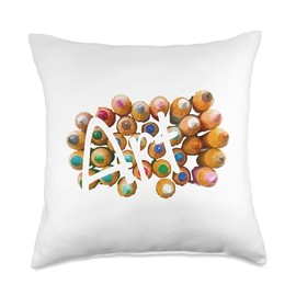 Art by artists for artists Art-Motif with Colored Pencils Throw Pillow, 18x18, Multicolor