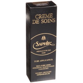 SAPHIR Medaille d'Or 1925 Creme de Soins Shoe Cream Polish with Foam Applicator Cream Tube - 75 mL / 2.53 Oz - Dark Brown