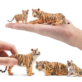 Toymany 6PCS Tiger Figure, Animal Figure, Tiger Figure Set, Wild Animal Figure, Animal Model, Parent and Child, Home, Realistic Animal Models, Popular Animals, Toys, Birthday Present, Christmas, New