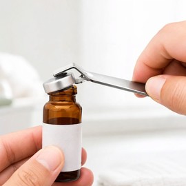 Portable Stainless Steel Vial & Bottle Cap Opener – Mini Lever Tool for Oral Liquid Bottles, Crimp Caps & Beverage Caps