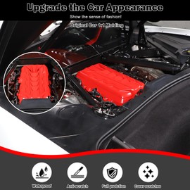 Suetlcoity for Corvette C8 Engine Cover Trim Compatible with Corvette C8 2020-2024 Engine Bay Protection Panel Cover Trim Exterior Accessories ABS (Sport Red)