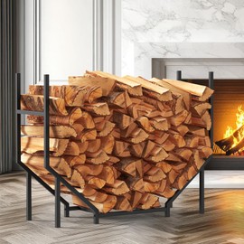 CADUKE Firewood Rack Outdoor 3.2ft Heavy Duty Fire Wood Storage Racks for Indoor Upgraded Metal Log Holder for Firewood Fireplace Wood Pile Storage Stacker Organizer