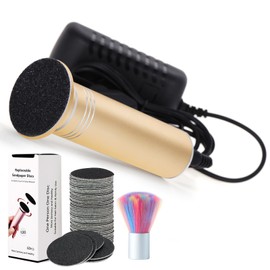 Elektrische Fußraspel, professionell, leistungsstark, gegen Hornhaut, elektrisch, Fußfeile, Fußfeile, mehrere Geschwindigkeitsstufen verstellbar (02 Gold)