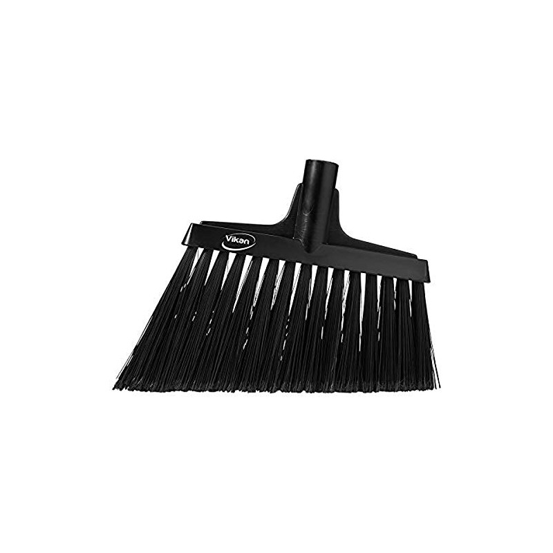 Vikan 29169 Split Bristle Angle Head Broom, Black