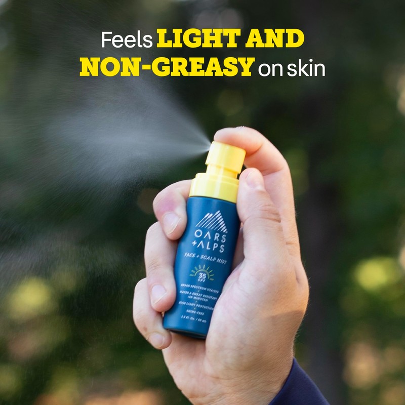 Oars + Alps Face & Scalp Sunscreen Spray Mist, SPF