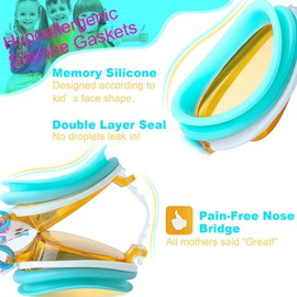 BSTEle Children's Swimming Goggles 2 Pieces Cartoon Diving Goggles Anti-Fog Waterproof UV Protection for Boys and Girls