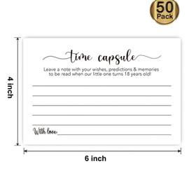 50 Time Capsule Cards for 1st Birthday or Baby Shower Game Activity (4" x 6")