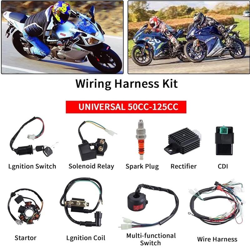 Complete Wiring Harness Kit Electrics Wiring Harness Stator Coil CDI