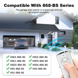Handheld Transmitter Compatible with Hörmann, Garage Door Opener with 4 Button Functions, Compatible with Hörmann HSE2-868-BS, HSE-4-868-BS, HS4-868-BS, HS1-868-BS, HSS4-868-BS White 4511736, Pack of