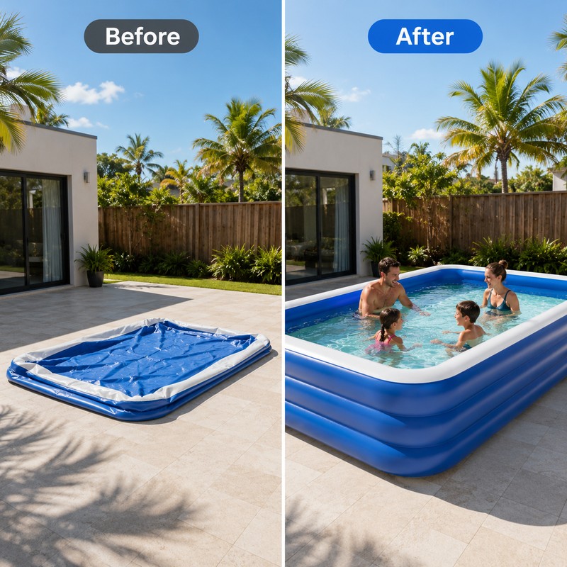 Extra Large Inflatable Family Pool for Backyard Fun – Thickened