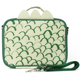 SoYoung Insulated Lunch Box - Toxin Free Lining, Washable Linen Outer, Dino Scales