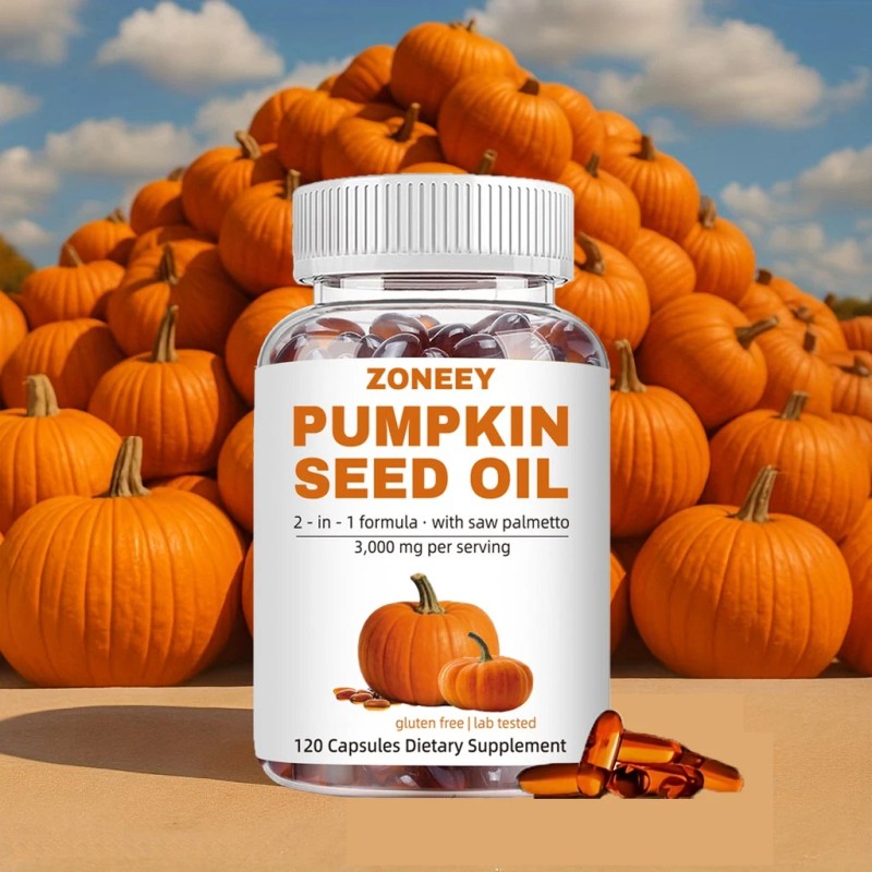 ZONEEY Pumpkin Seed Oil Saw Palmetto 3000 mg - Bladder
